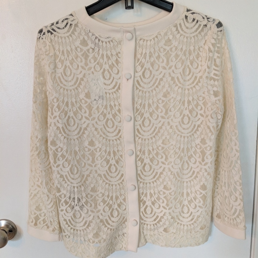 Banana Republic Cream Lace Sweater